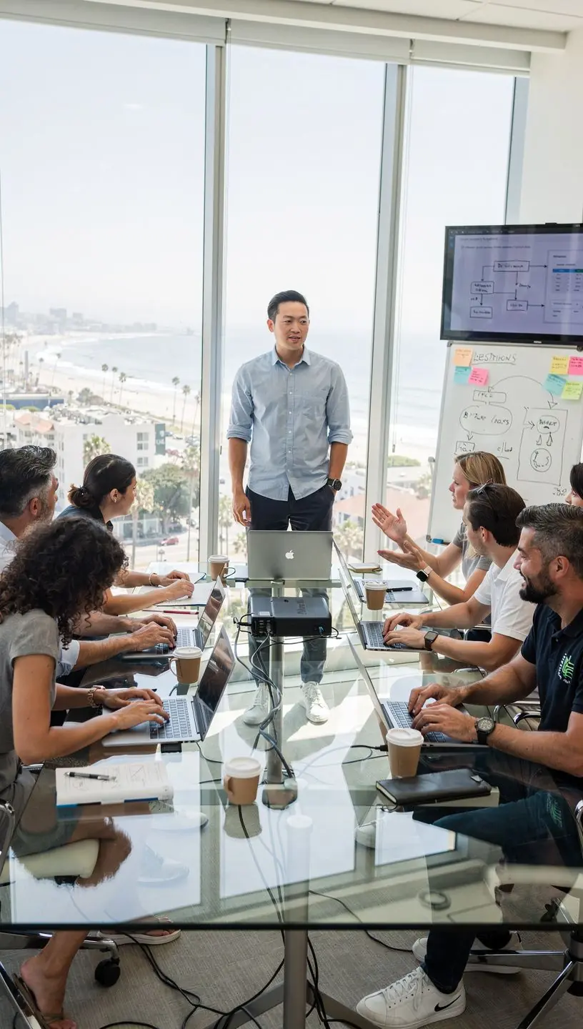 Developer coding automation scripts to optimize repetitive software tasks