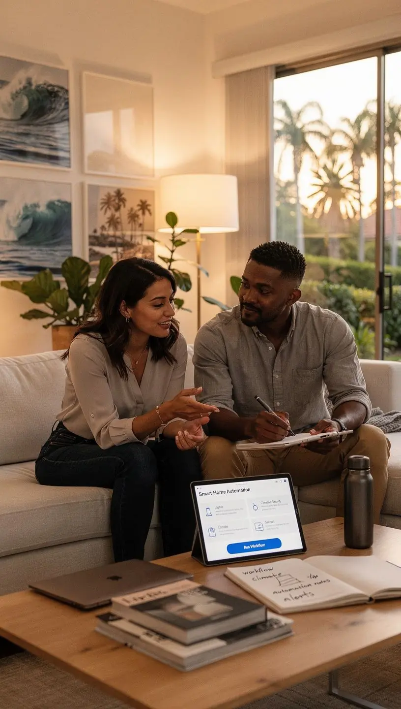 Close-up of a laptop screen displaying workflow automation software with data analytics